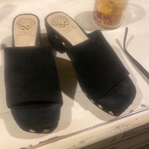 Like new black suede sandals
